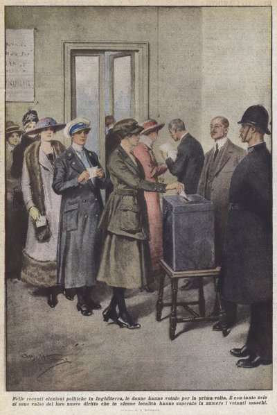 En las recientes elecciones políticas en Inglaterra, las mujeres votaron por primera vez de Achille Beltrame